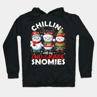 Chillin' With My 2nd Grade Snowmies Teacher Christmas Gift Hoodie